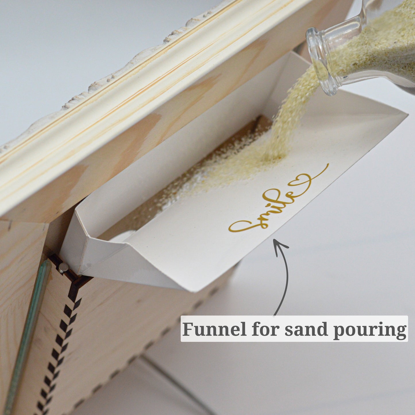 Unity Sand Ceremony Set with Vintage White Frame (Floral Grace)