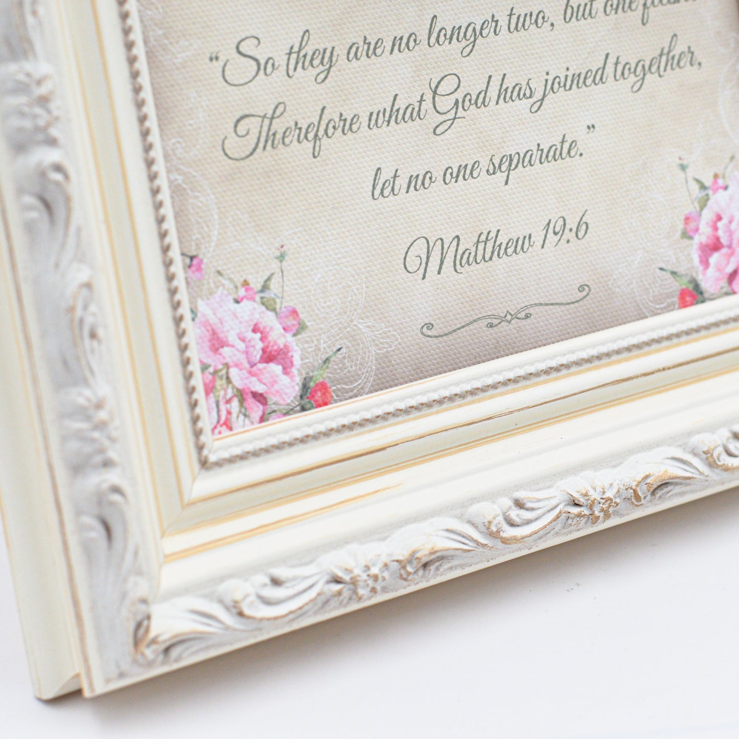 Unity Wedding Lock Ceremony Set – Vintage Personalized Keepsake Frame (Pink Roses)