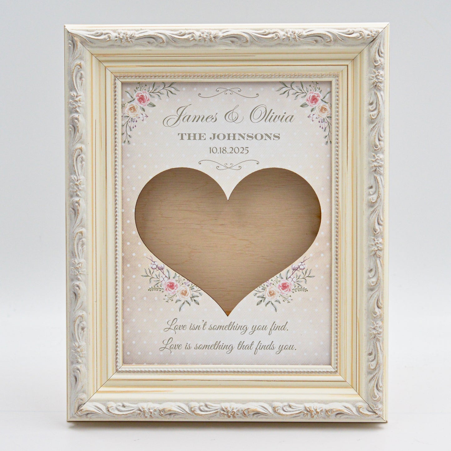 Unity Sand Ceremony Set with Vintage White Frame (Floral Grace)