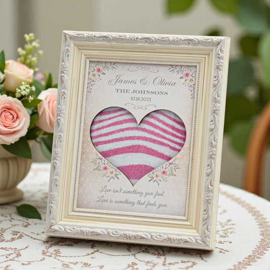 Unity Sand Ceremony Set with Vintage White Frame (Floral Grace)